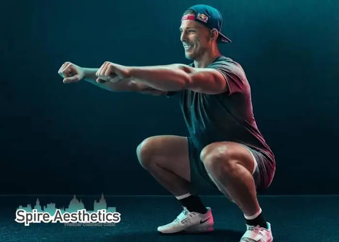 Image of man build leg muscle Wraysbury through exercise